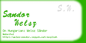 sandor welsz business card